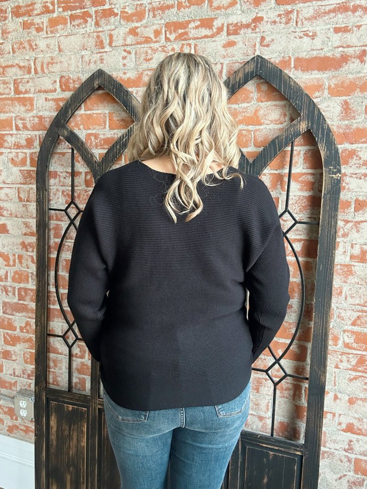 Feeling Unstoppable Ribbed Dolman Sweater-2 Colors