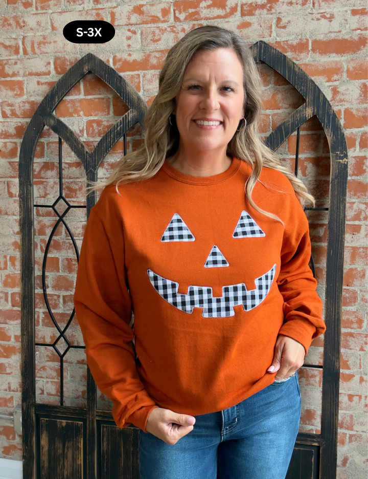 Put On Your Plaid Face Jack-O Crewneck
