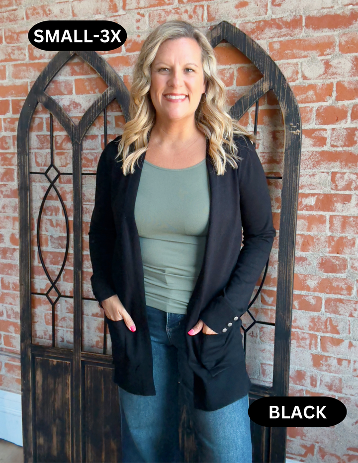 Reaching For Button Sleeve Cardigan-3 Colors