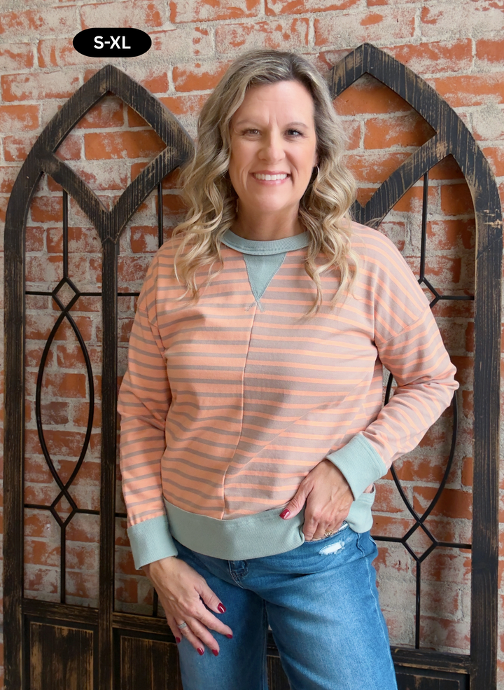 Casual Mindset Striped Sweatshirt