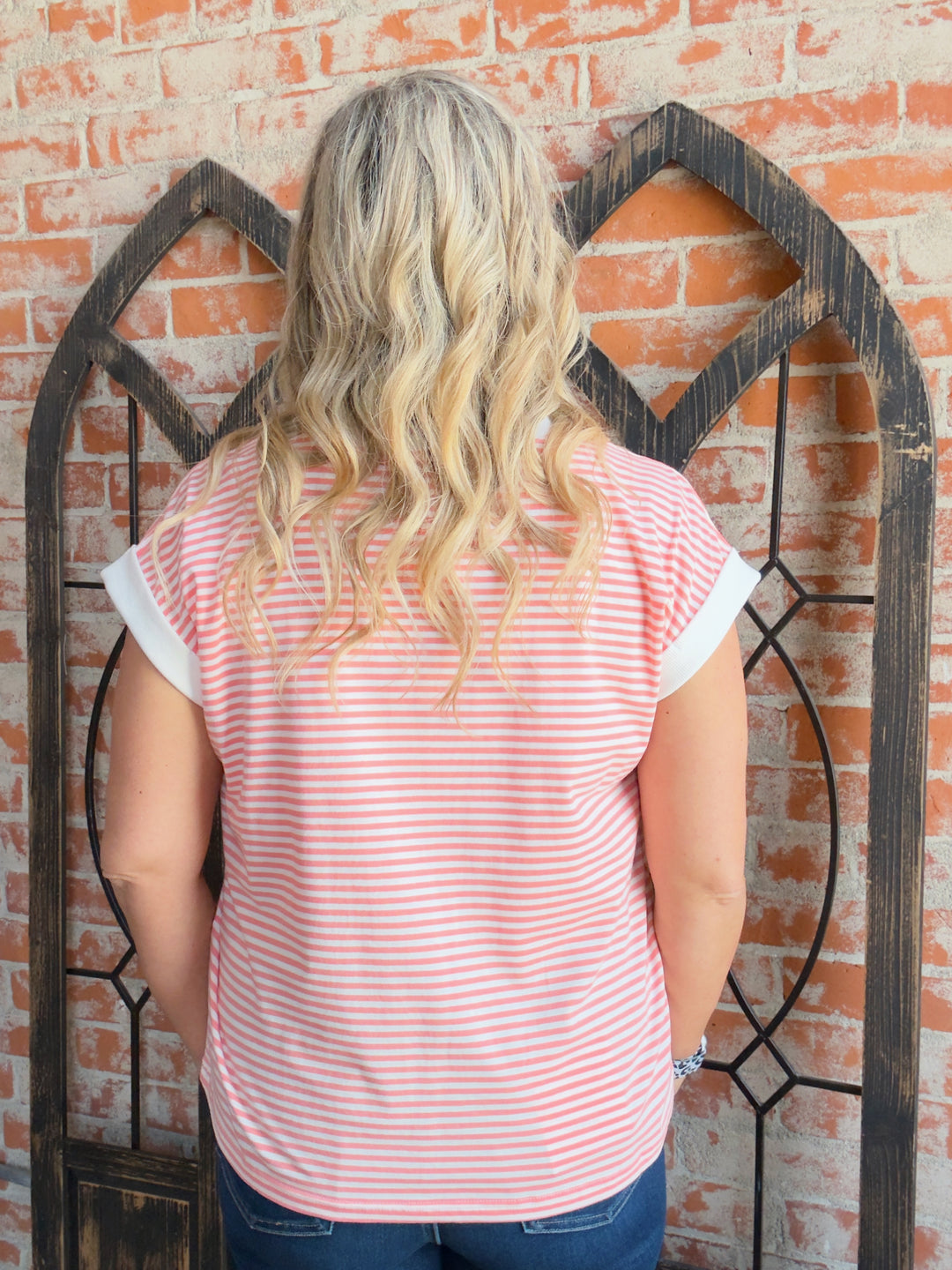 That's For Me Striped Cap Sleeve- Pink Tones