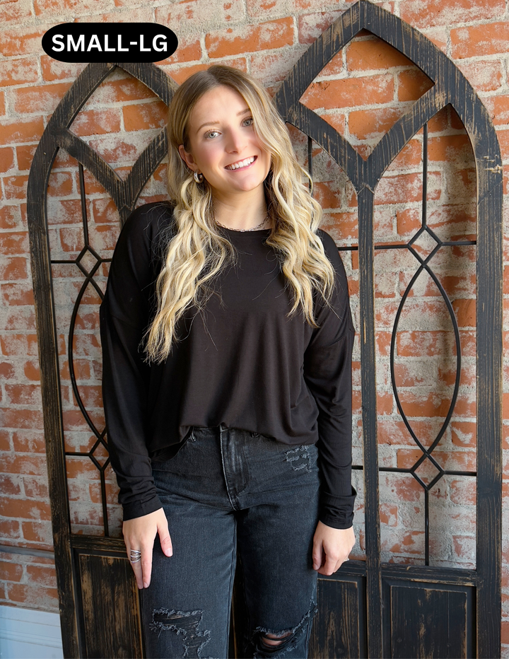 Always A Favorite Long Sleeve-Black