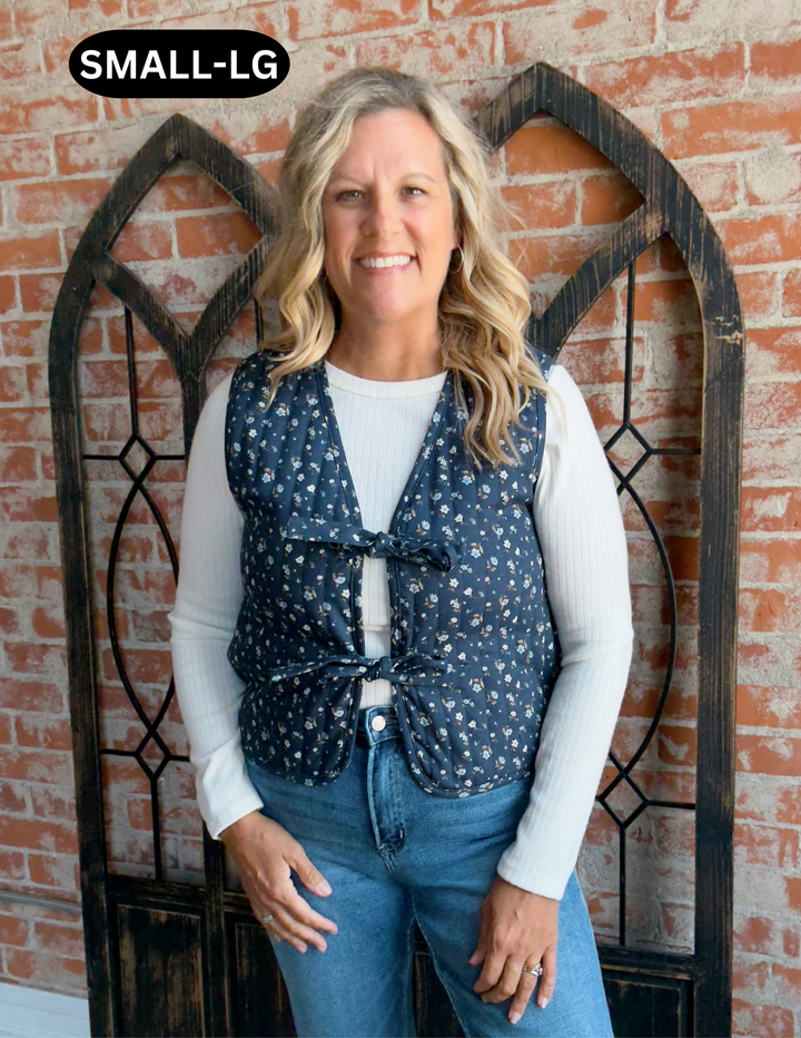 A Fall Favorite Floral Denim Vest