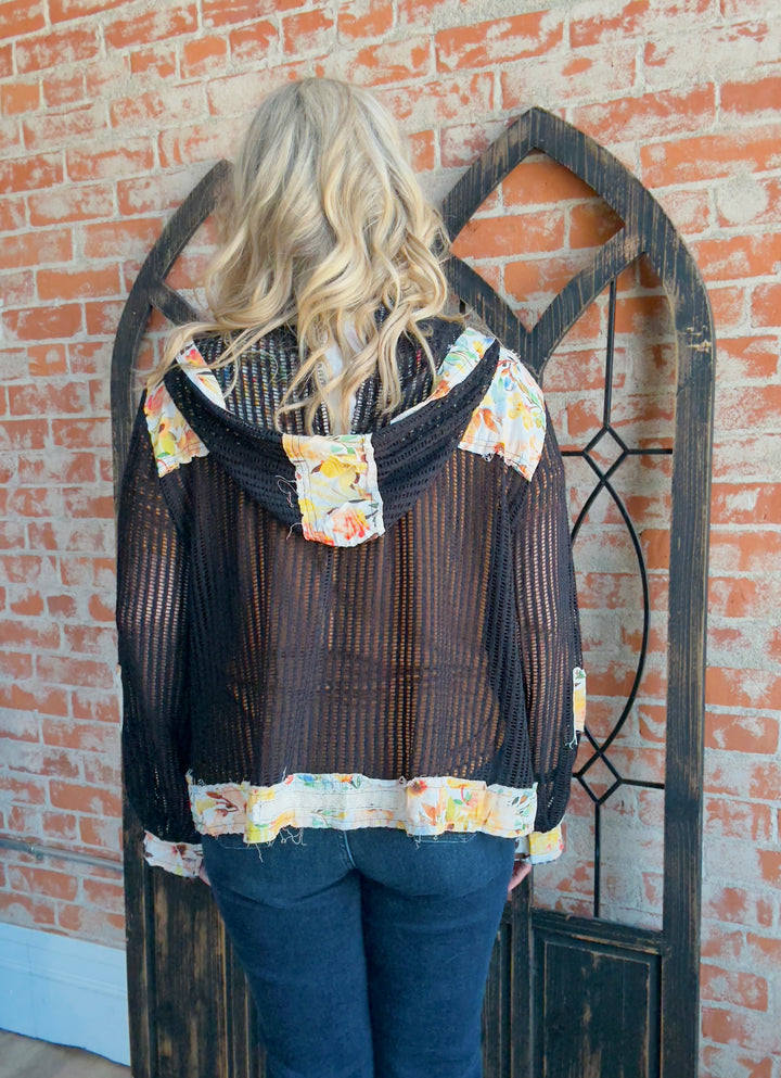 Pickin' Posies Jacket-Black