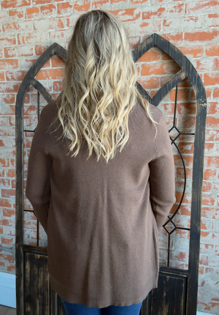 Feels Like Home Cardigan-Chocolate
