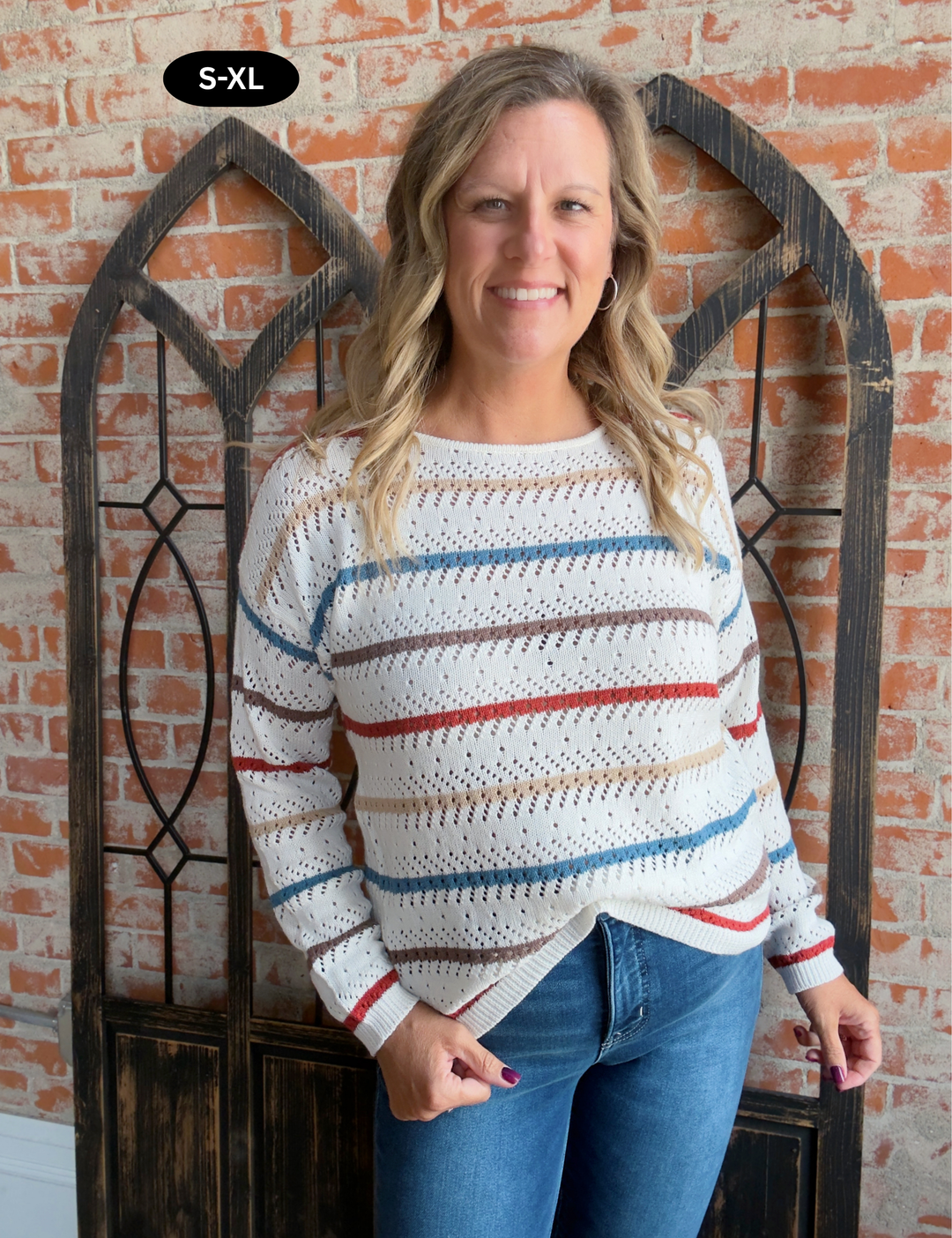 With Vibrant Colors Striped Sweater