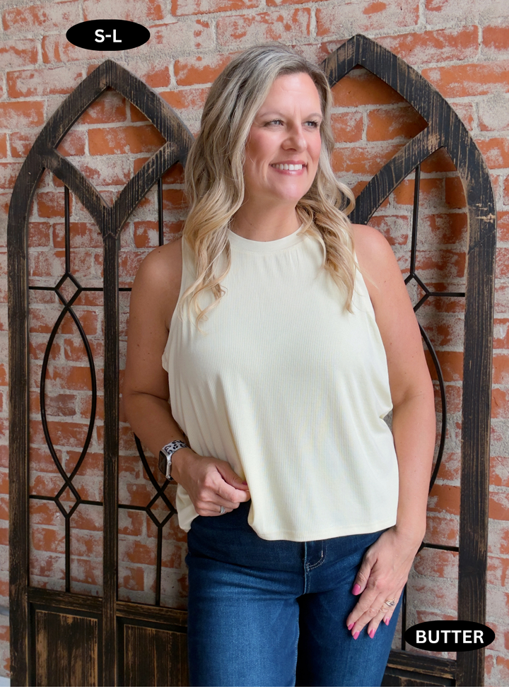 Again & Again Ribbed Tank-2 Colors