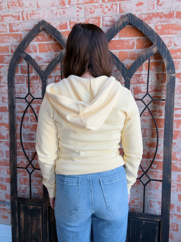 Always A Yes Fleece Zip Up-Yellow