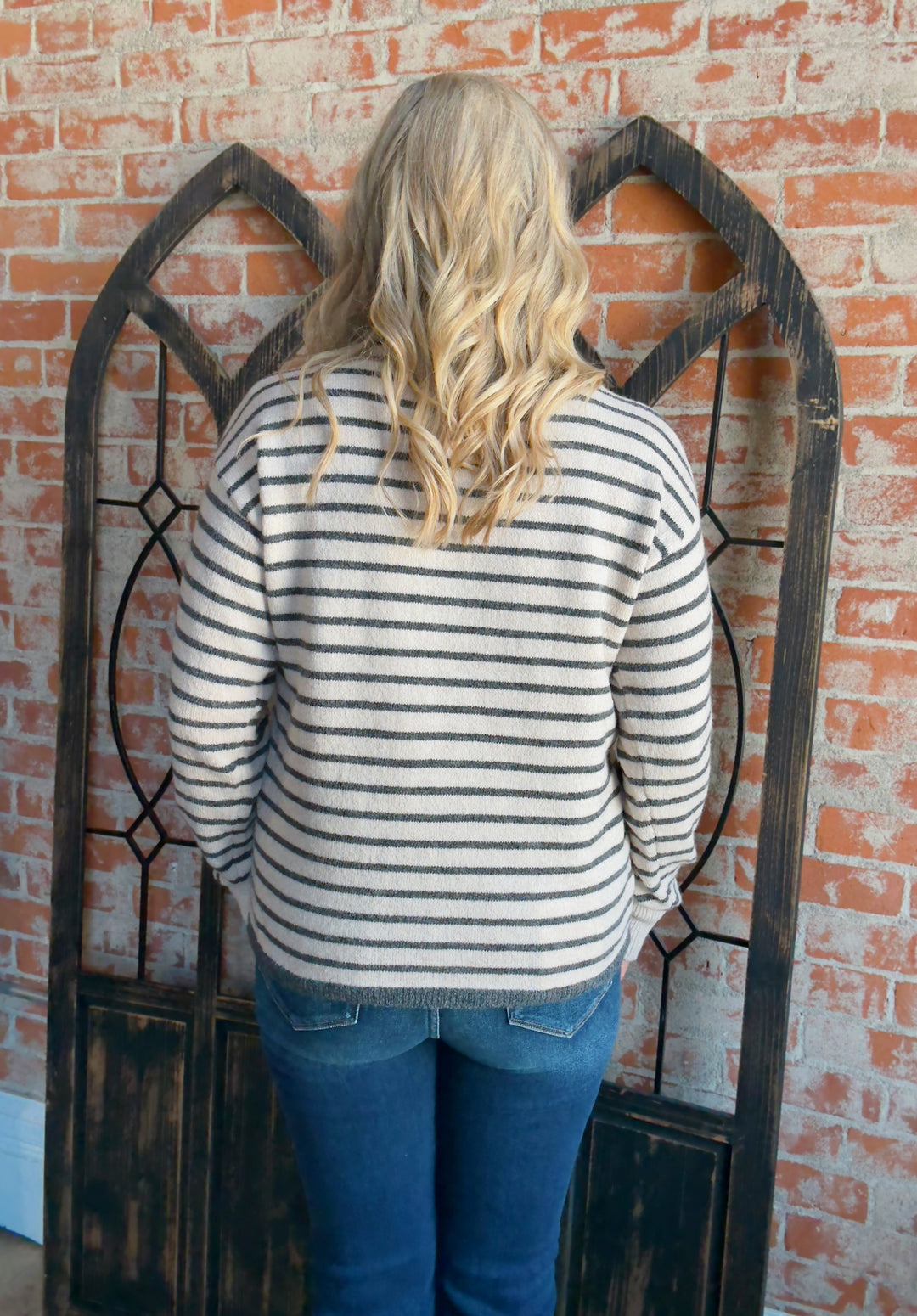 Meet You Halfway Striped Button Up