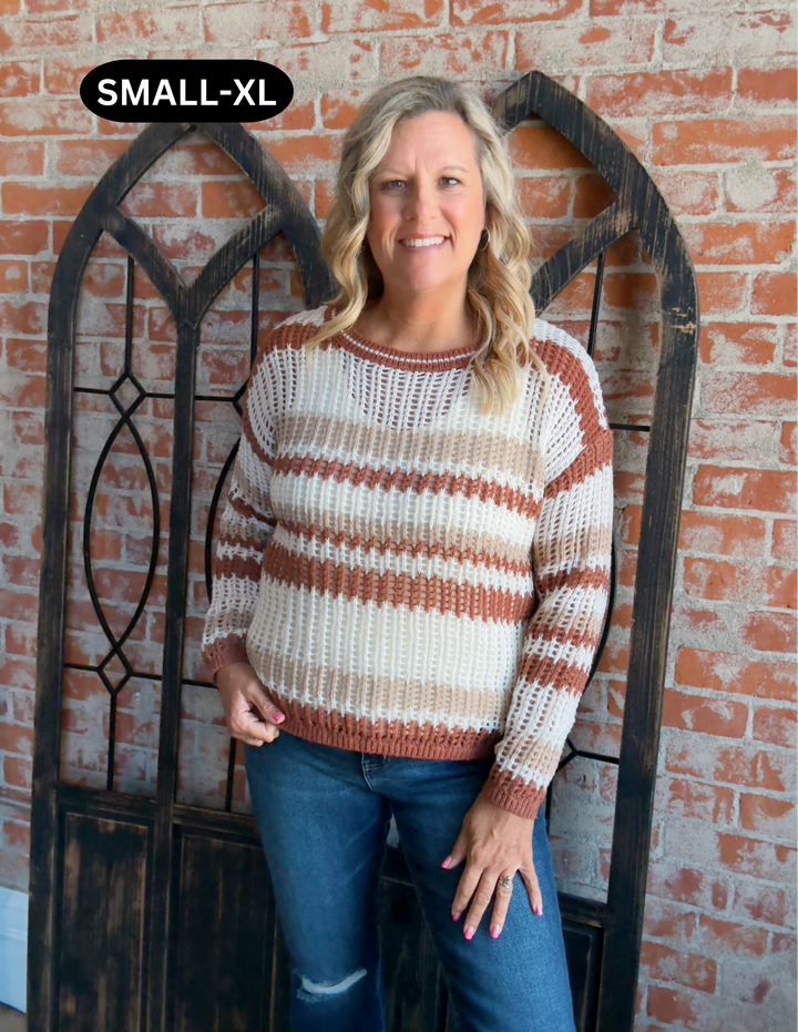 Spiced Chai Latte Striped Sweater