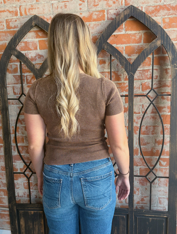 Don't Call Me Ribbed Cropped Tee-2 Colors