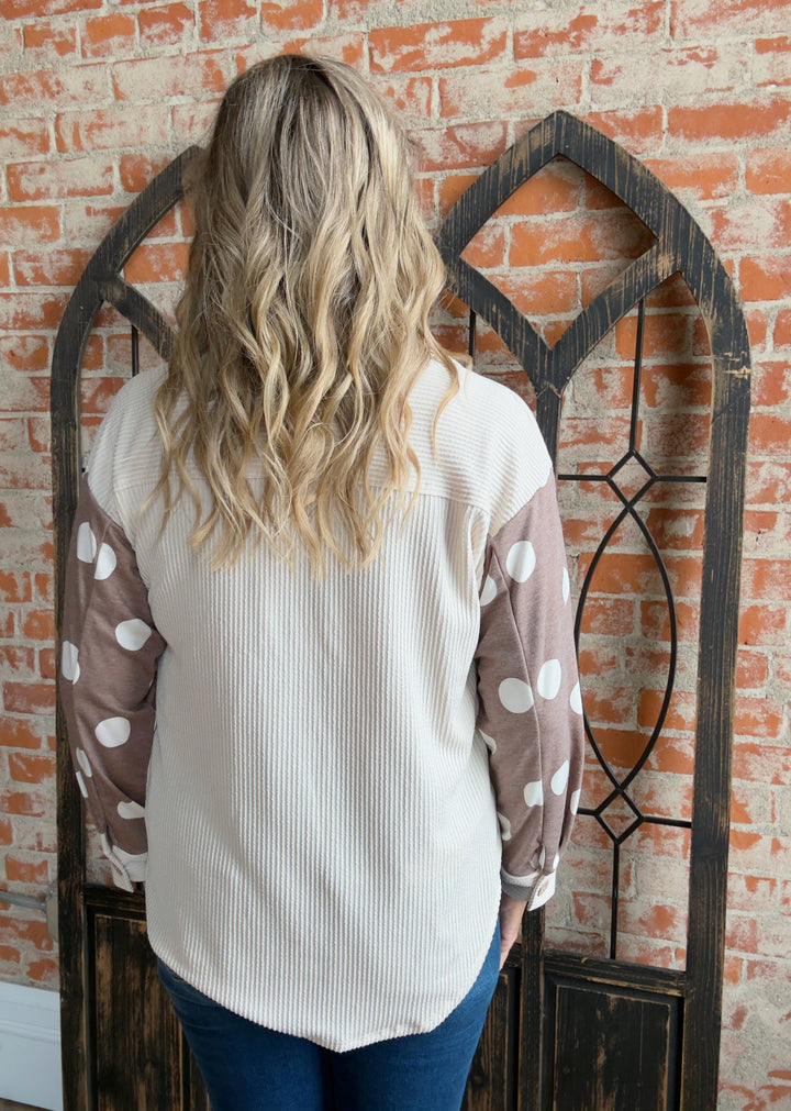 Feelin' It Polka Dot Shacket
