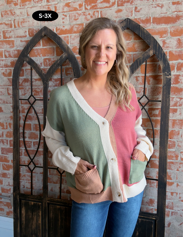 Fall Trifecta Color Block Cardigan