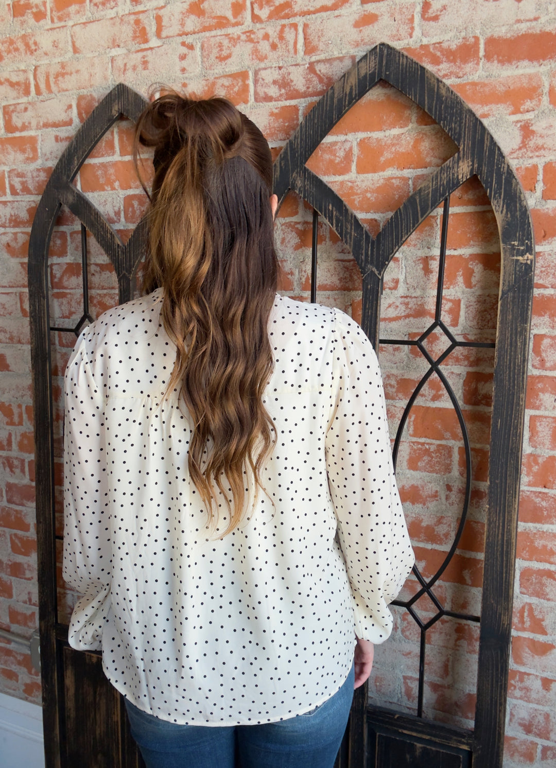 Late To The Party Polka Dot Blouse