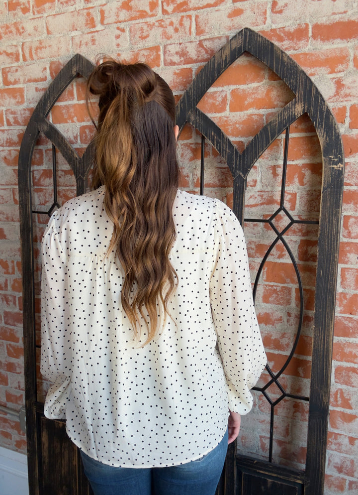 Late To The Party Polka Dot Blouse