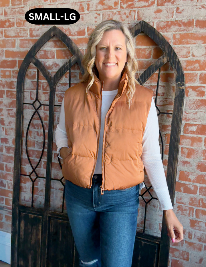 Izzy Caramel Puffer Vest