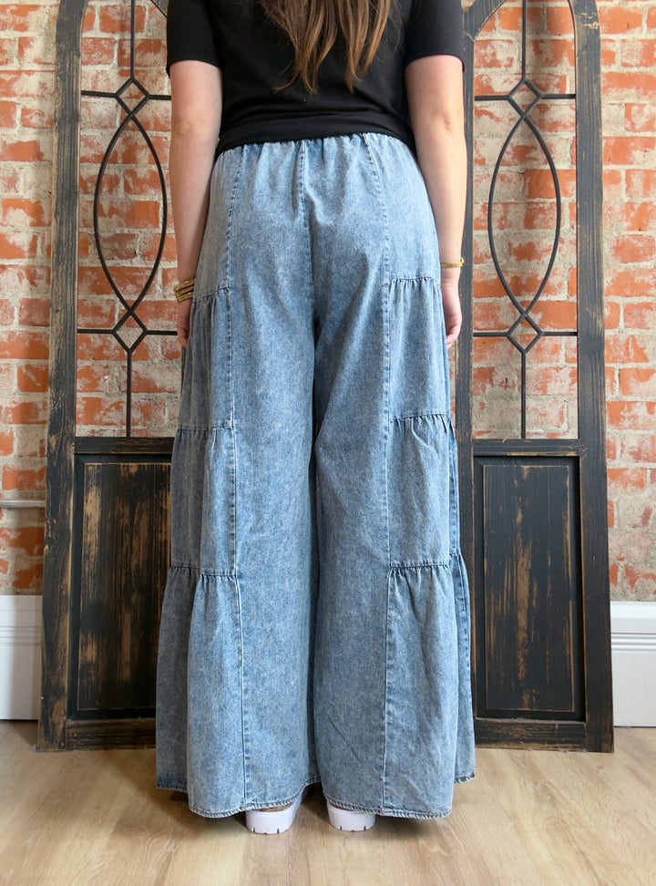 Ya That's Me Tiered Denim Pant