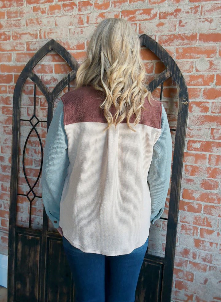 Fall Refresh Color Block Shacket