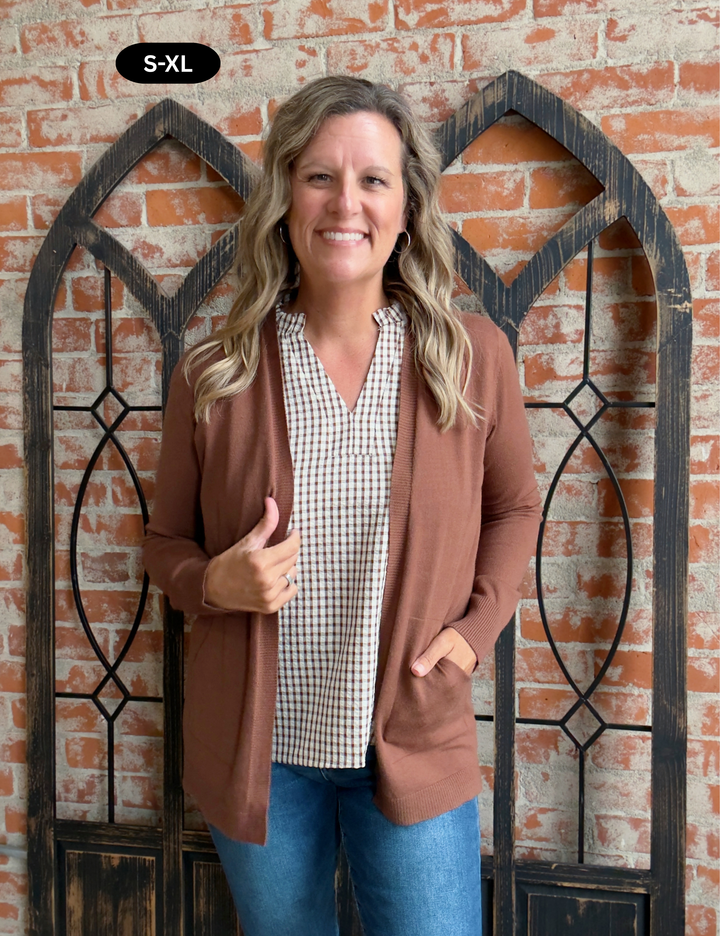 I See You Cardigan-Brown