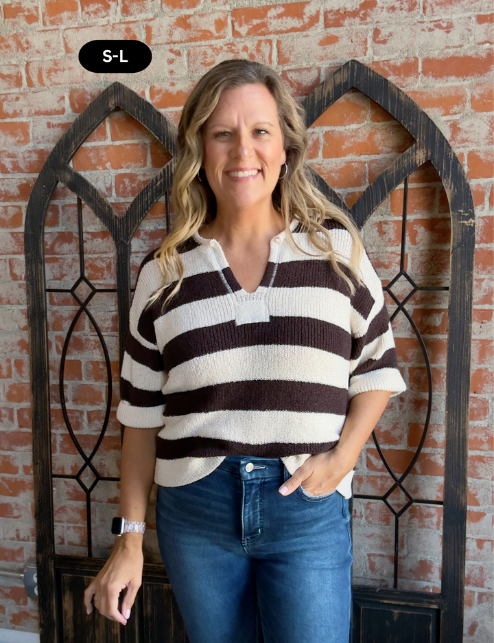 My Turn Wide Striped Sweater