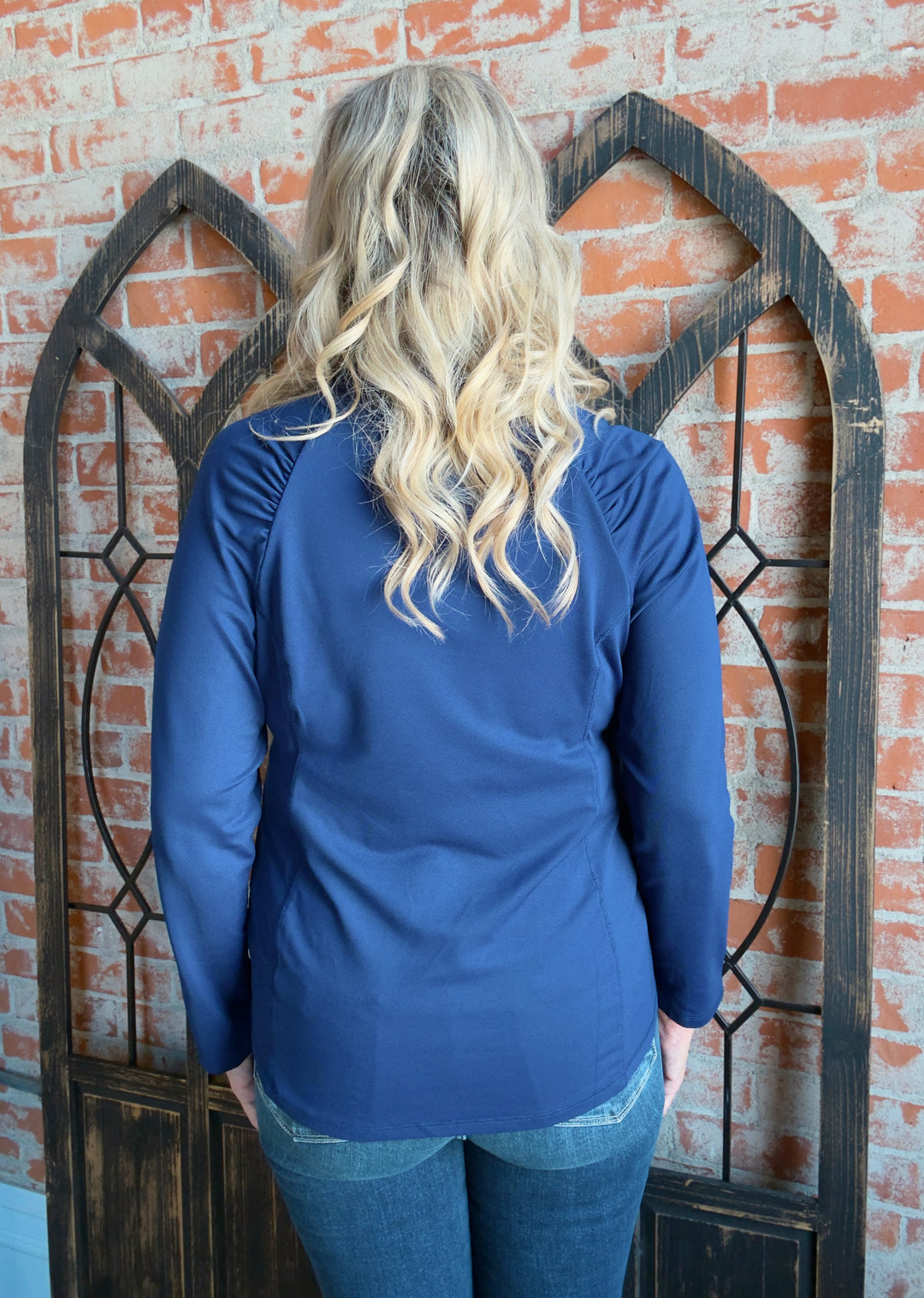 Let's Get Active Basic Half Zip- Black & Navy