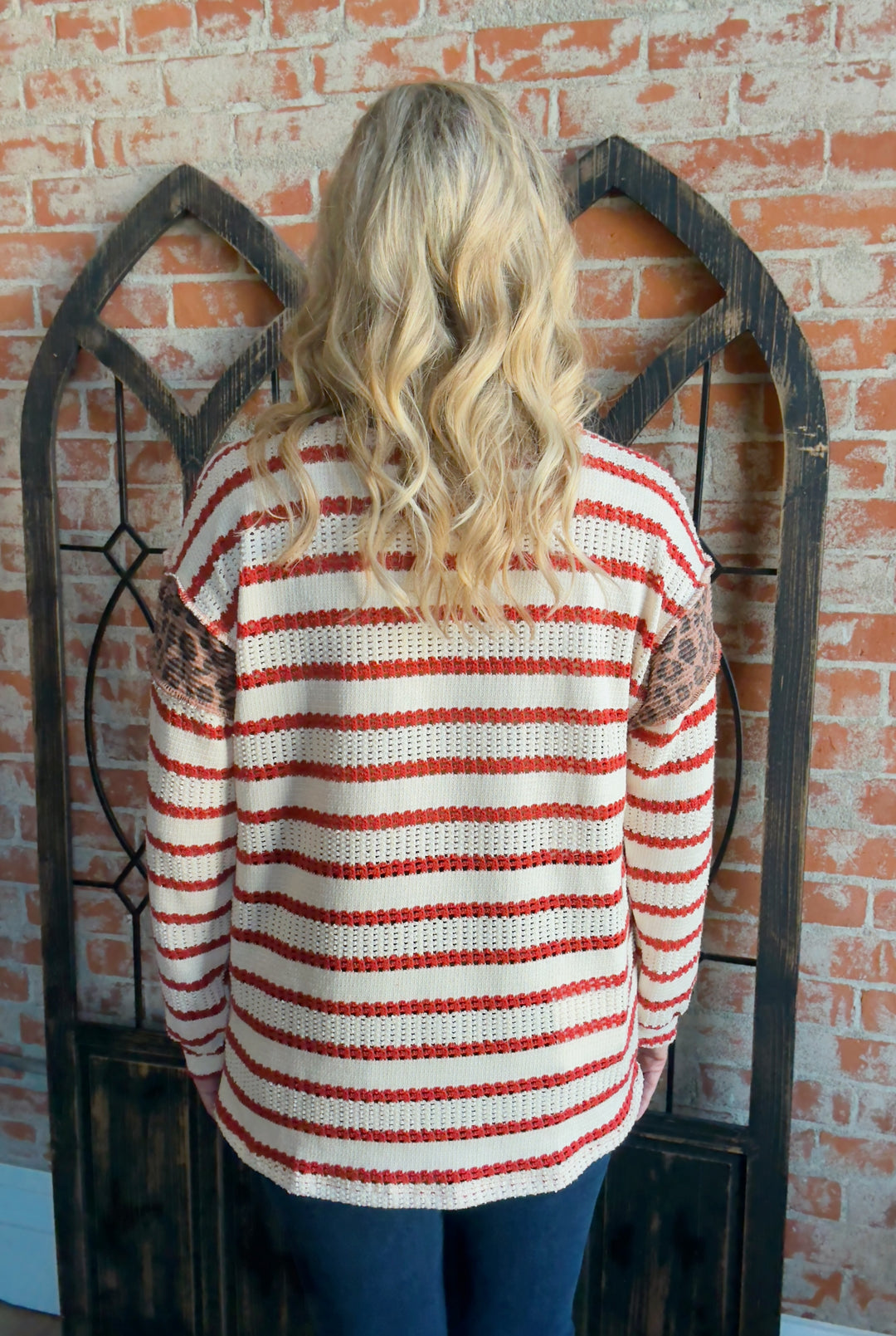 Touch Of Spice Striped Leopard Color Block