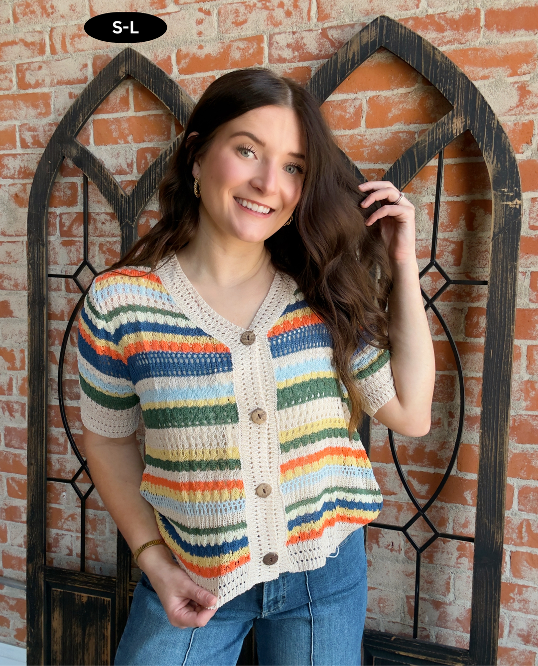 Splash Of Color Crochet Button Up