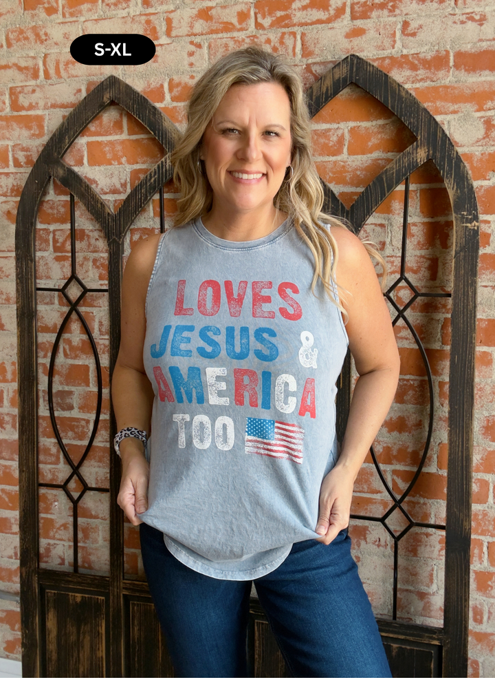 Loves Jesus & America Too Tank