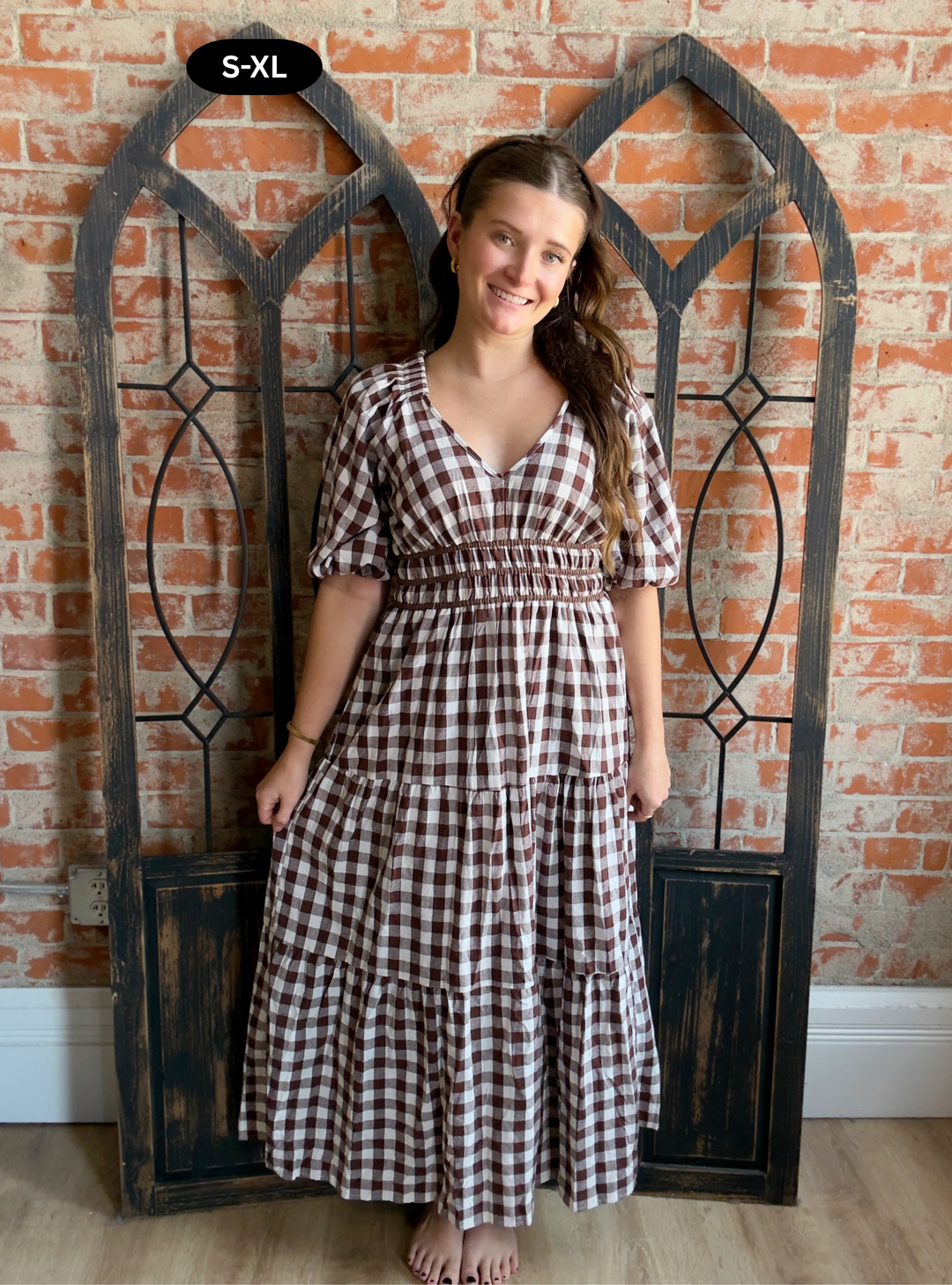 Fall Embrace Gingham Dress