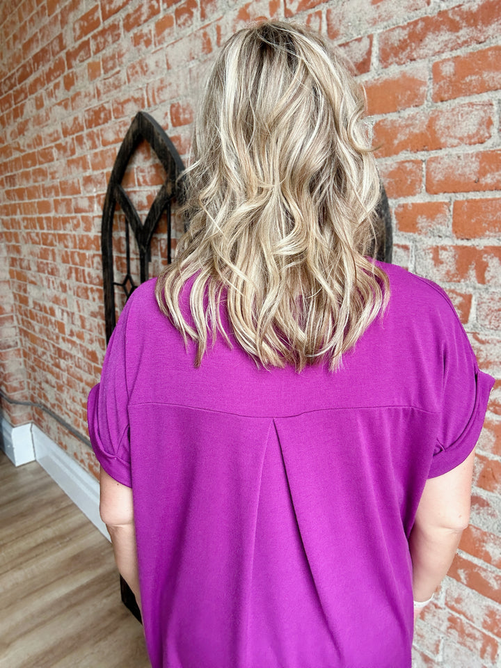 Say It All Plum Comfort Blouse
