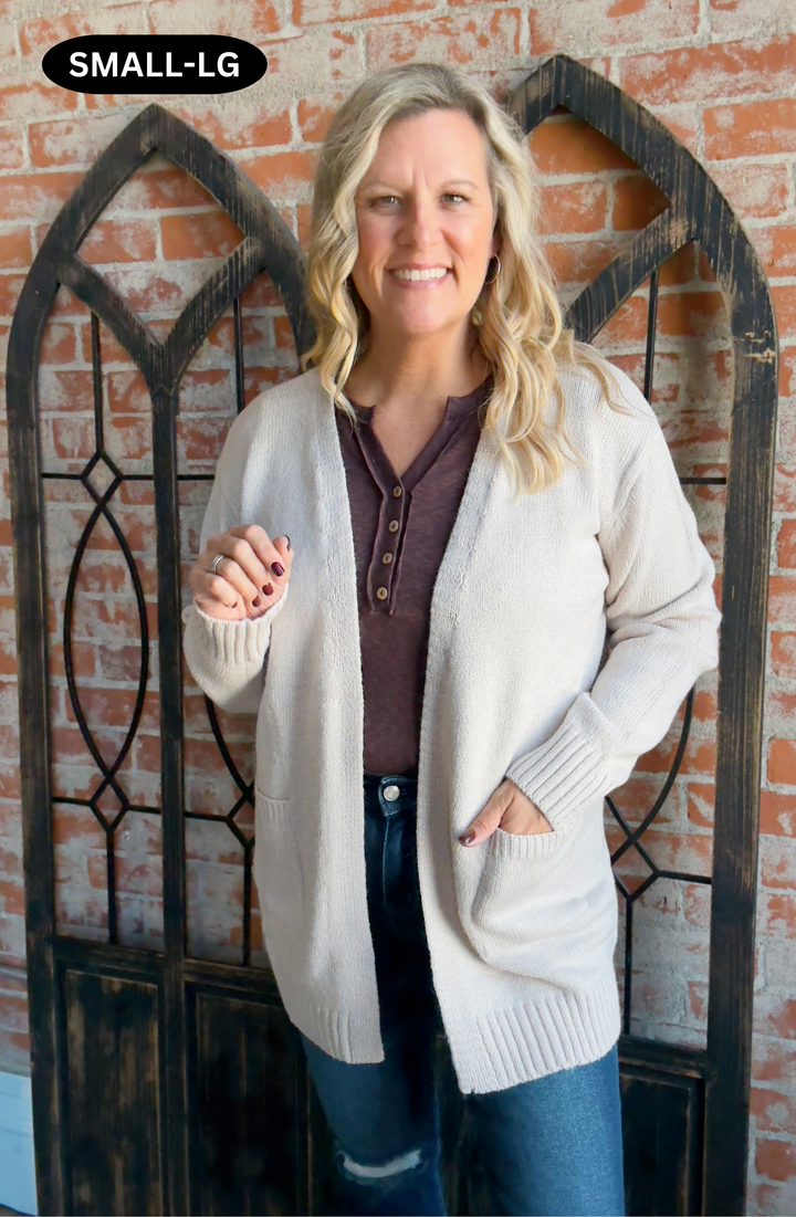 Need You Cardigan- Sand Beige