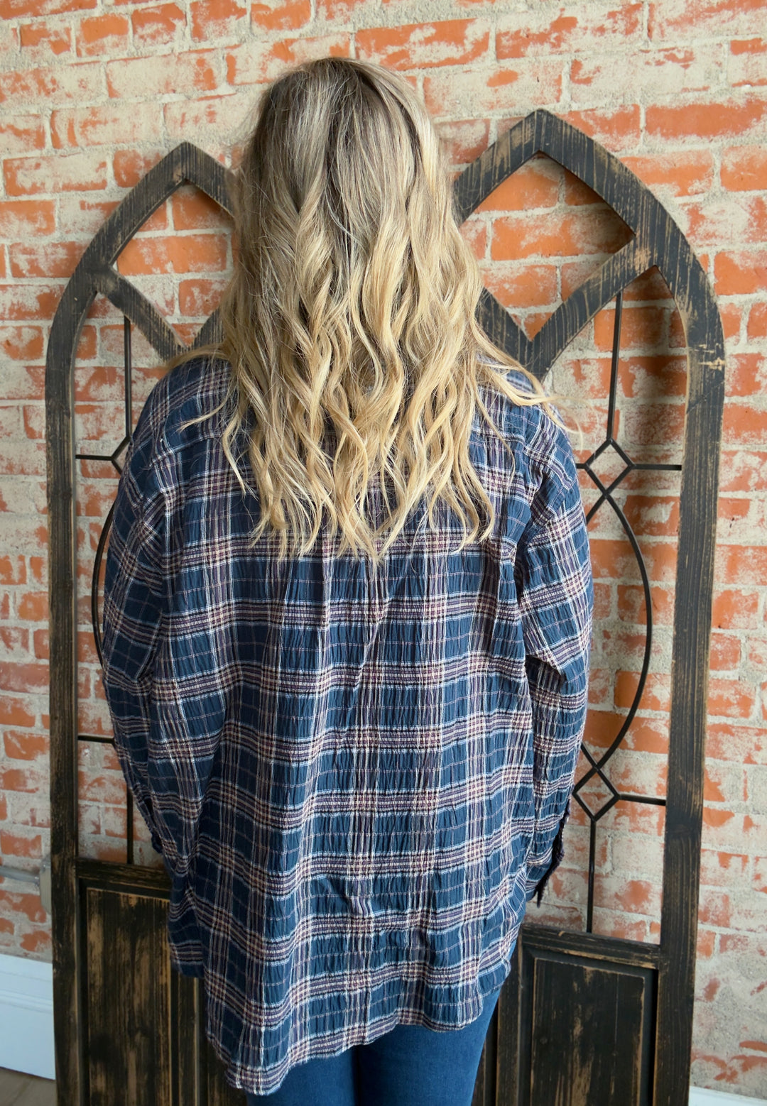 Little Fall Breeze Flannel-Navy
