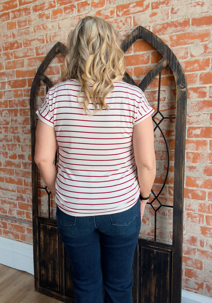 Following Tradition Red Striped Tee