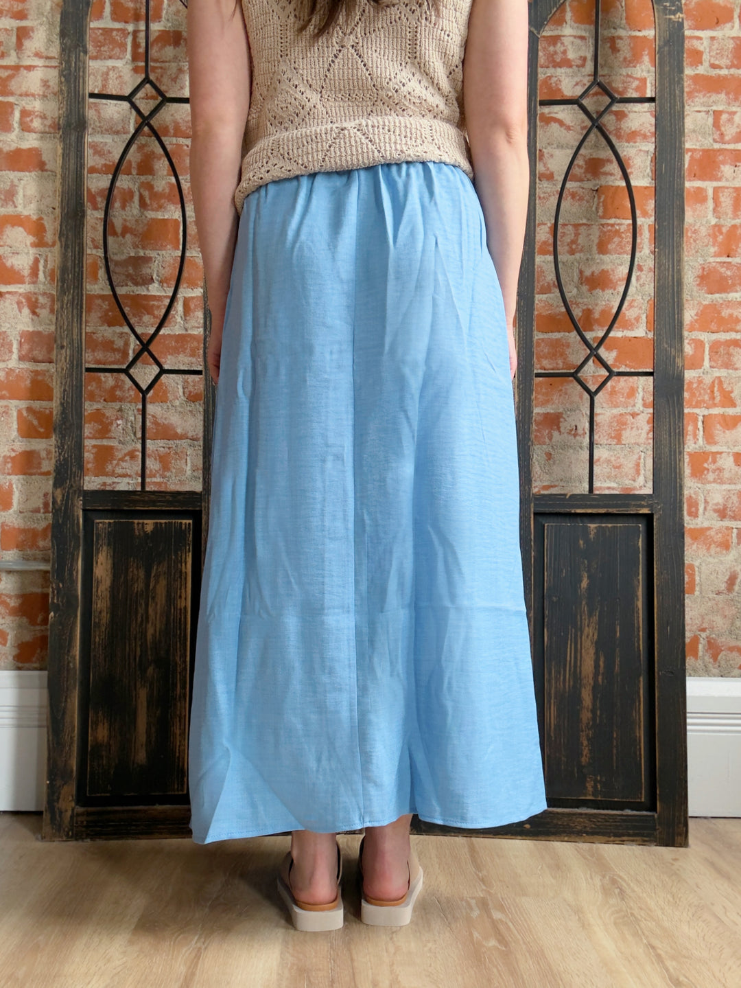 Take Me To France Button Skirt