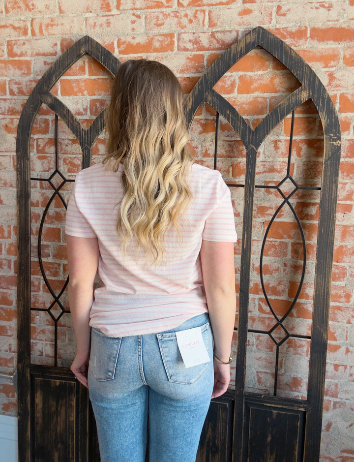 Add It To The List Striped Tee-Pink