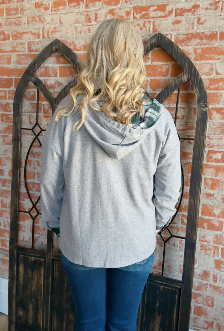 Timeless Plaid Trimmed Shacket-Green