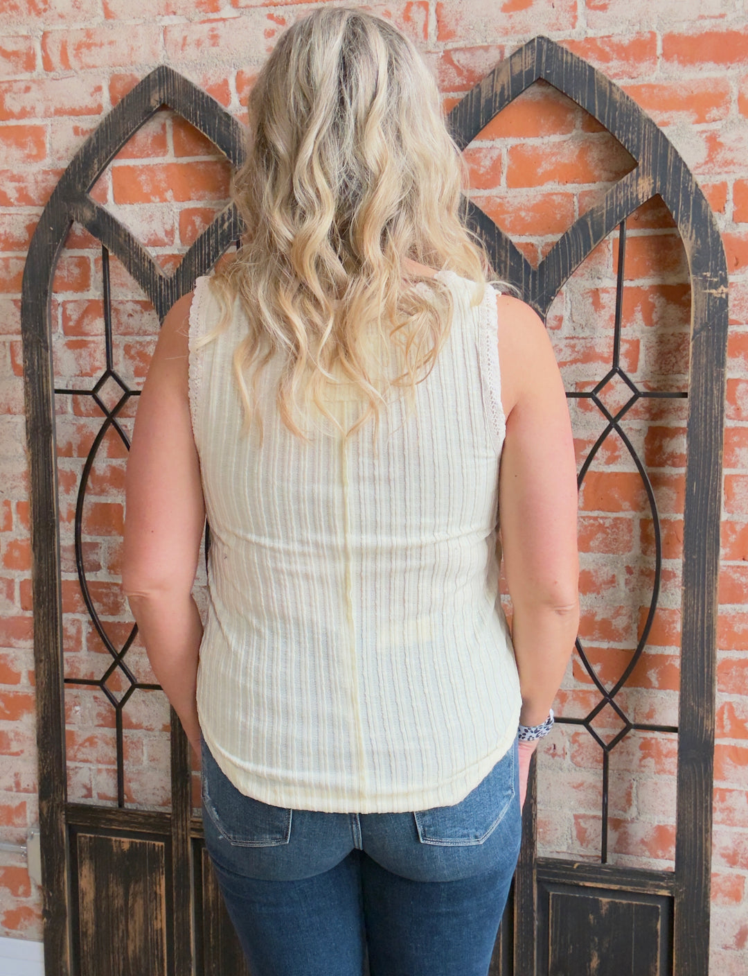 Summer Sunsets Lace Tank-Banana