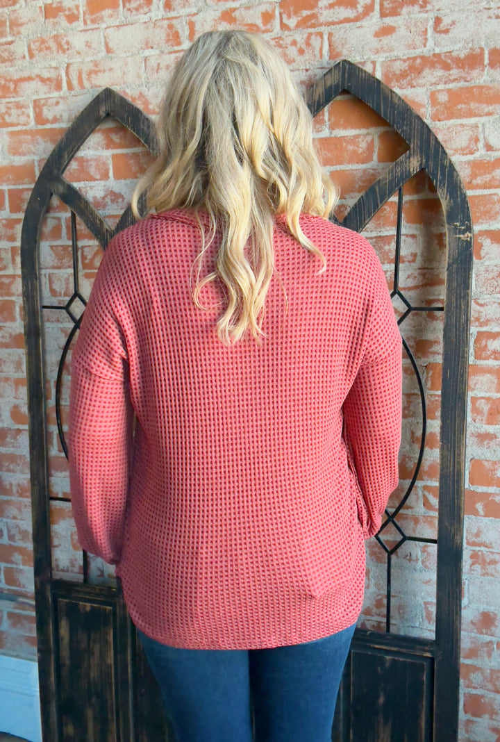 Let's Focus Waffle Henley-3 Colors