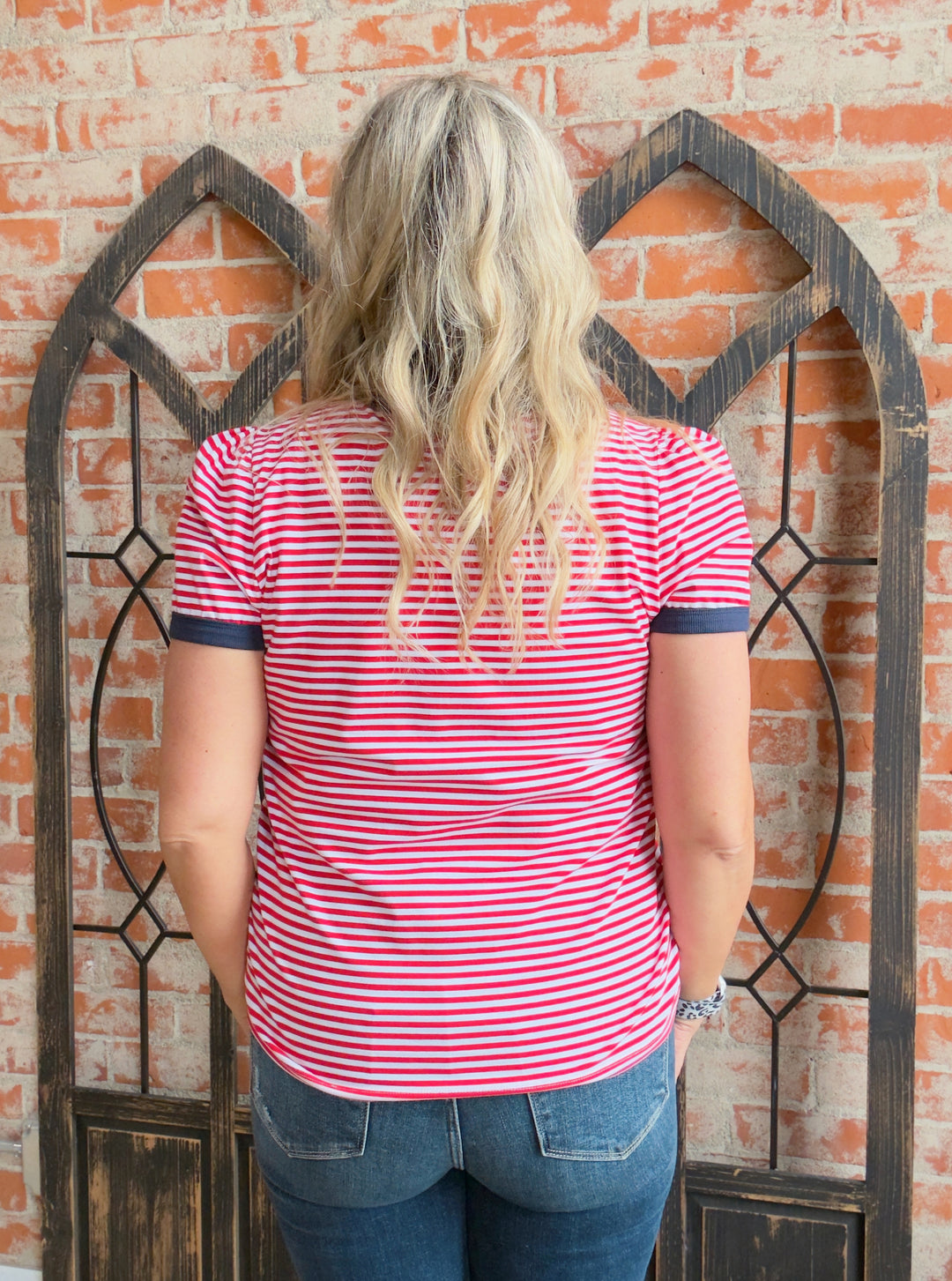 Dreaming Of Freedom Striped Tee