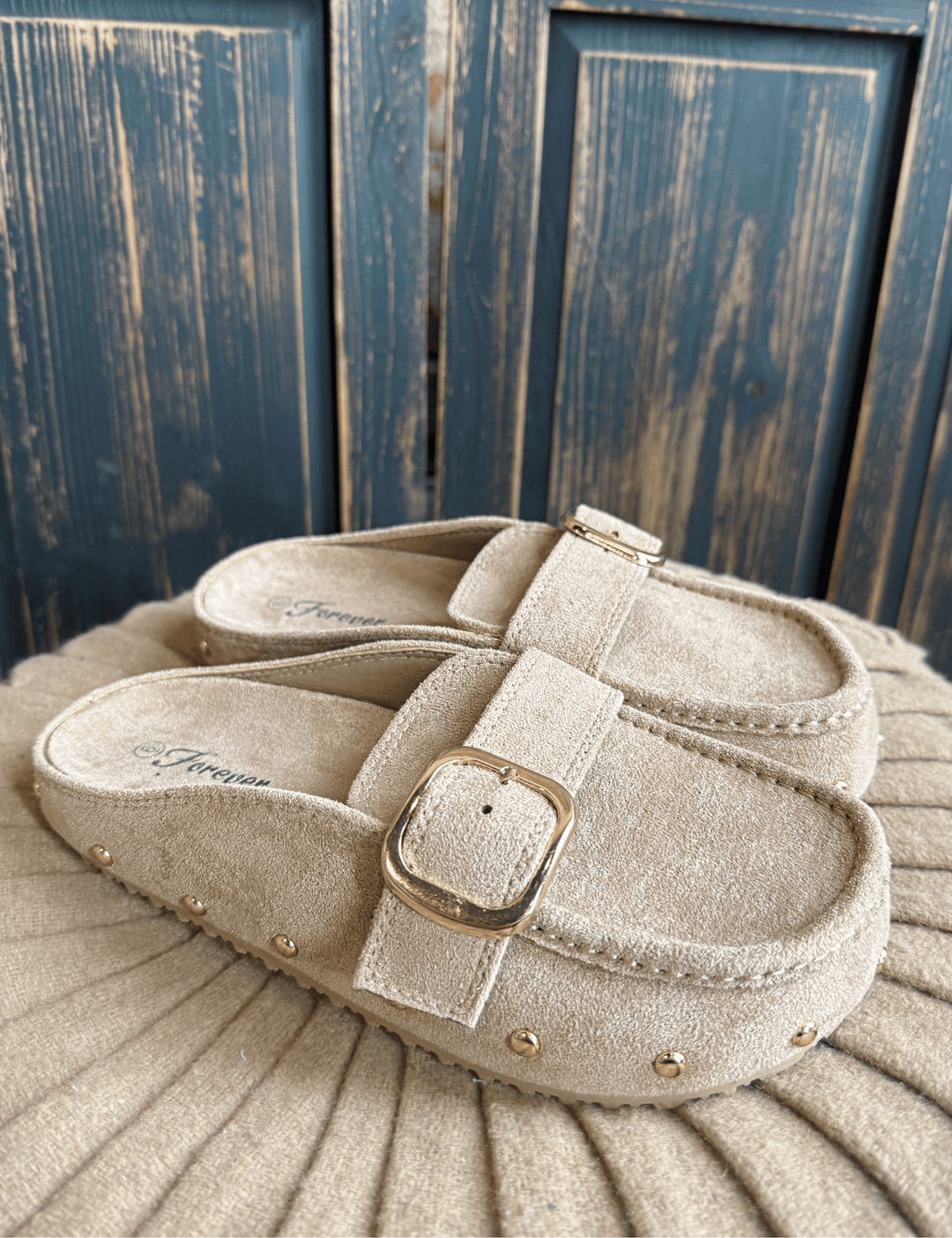 Boho Studded Buckle Clog