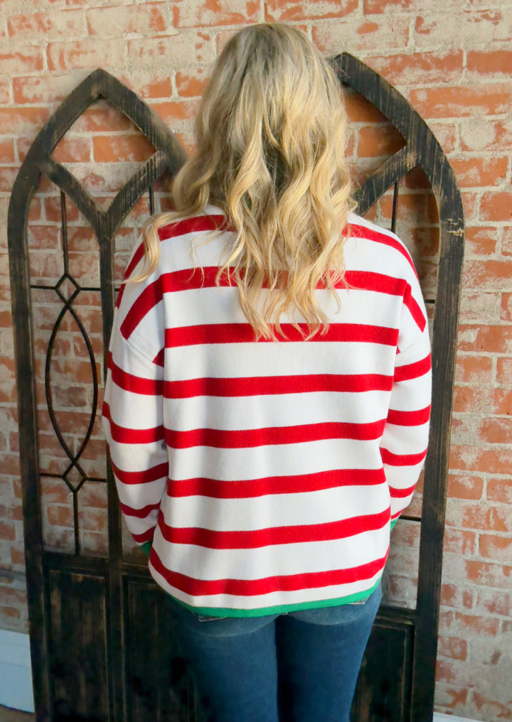 I'm Festive Striped Christmas Sweater