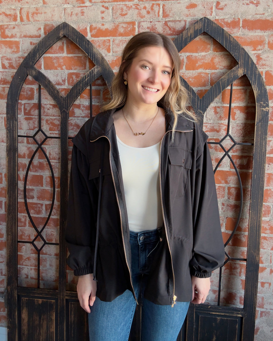 Just Go With It Spring Jacket- Black& Navy