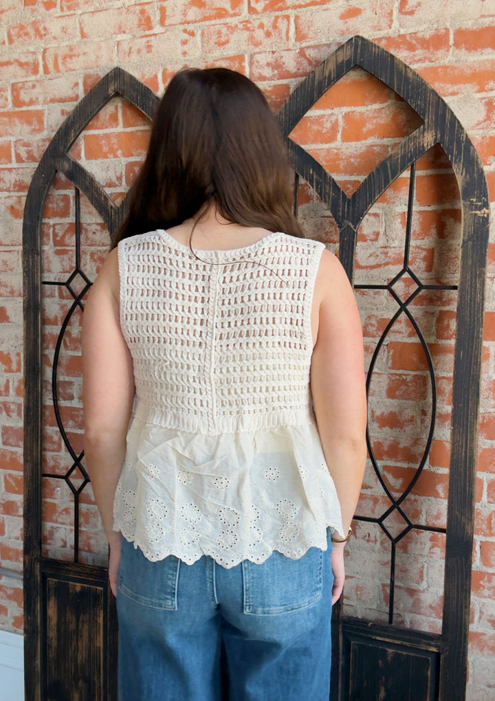 A Great Reminder Floral Crochet Tank