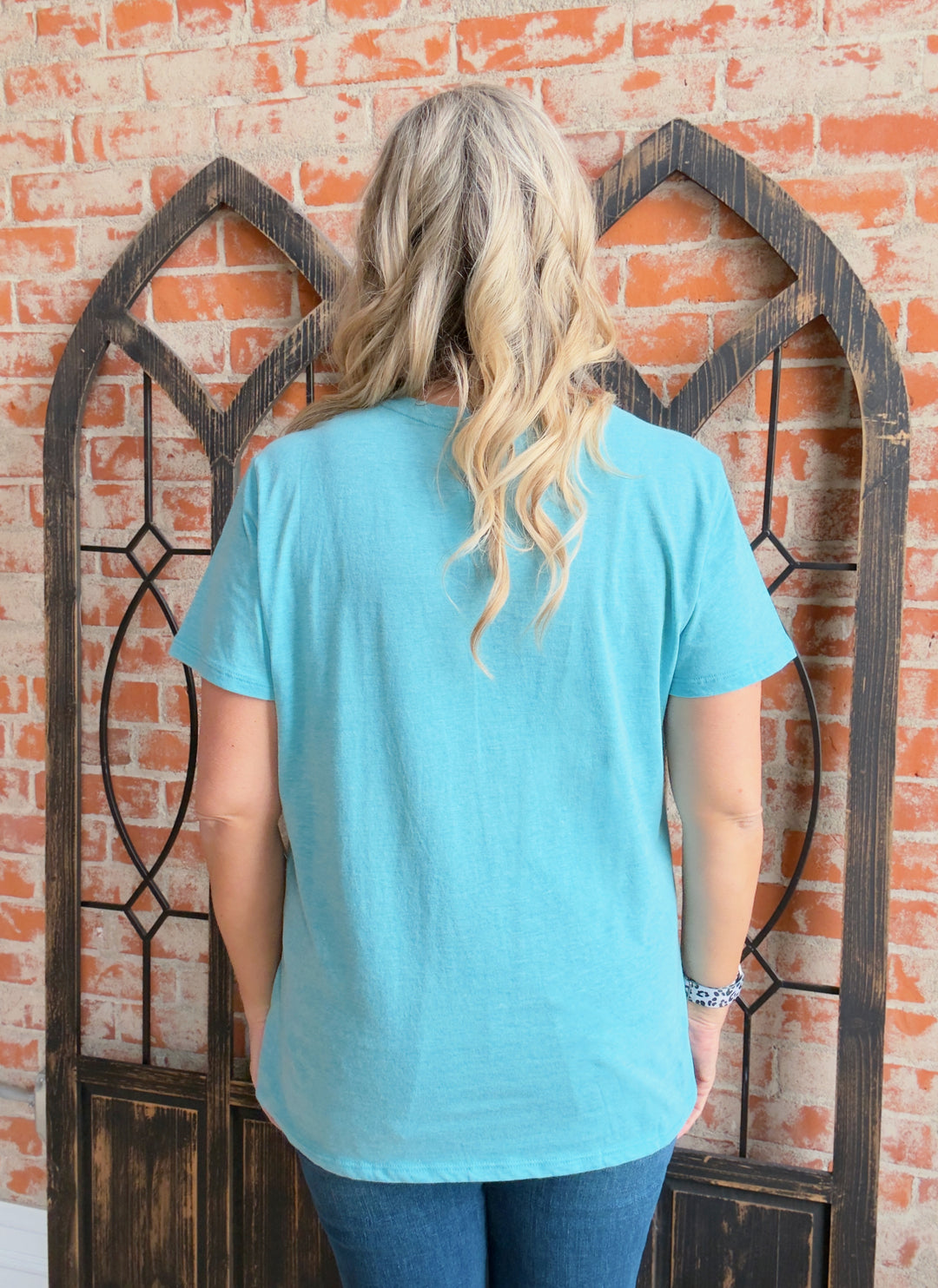 Put My Trust In You Boyfriend Tee-Blue Tones