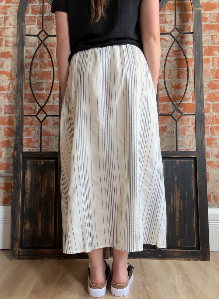 A Slow Day Pinstriped Skirt