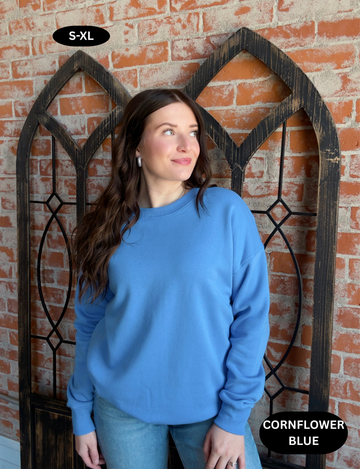 Cozy By The Campfire Crewneck-Blues