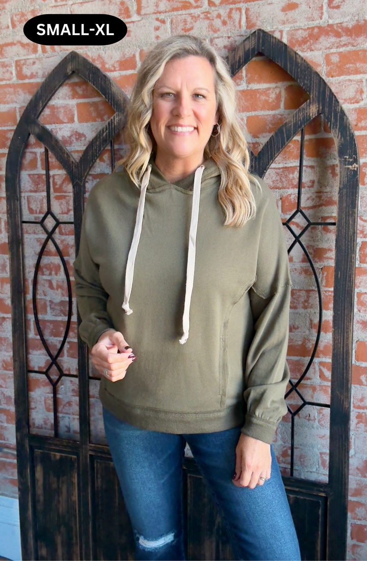 Keep It Up Exposed Seam Hoodie