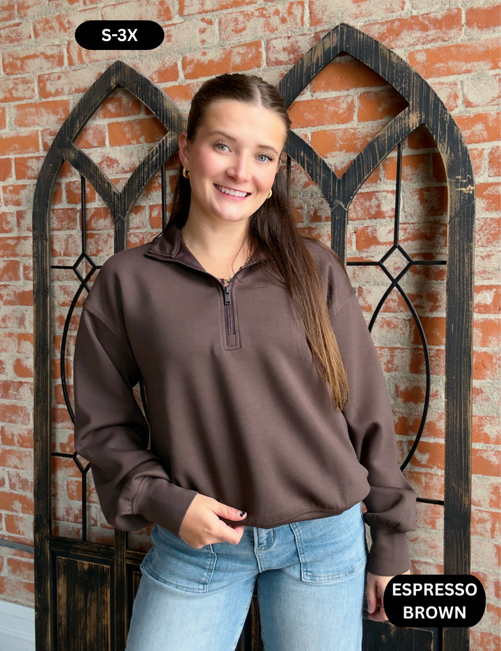Forever A Front Runner Basic Scuba Half Zip-Neutrals