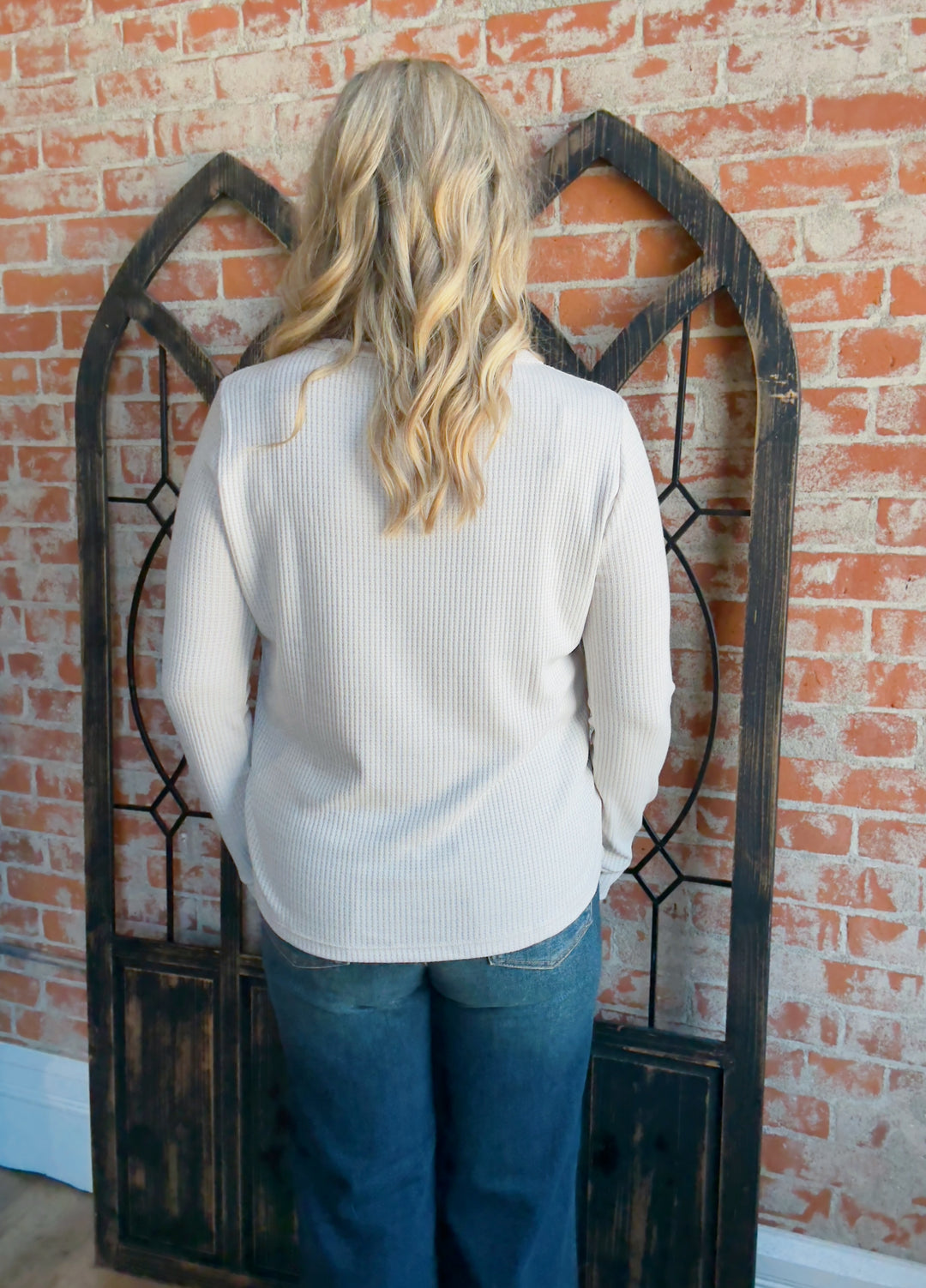 Believe Me Waffle Knit Long Sleeve