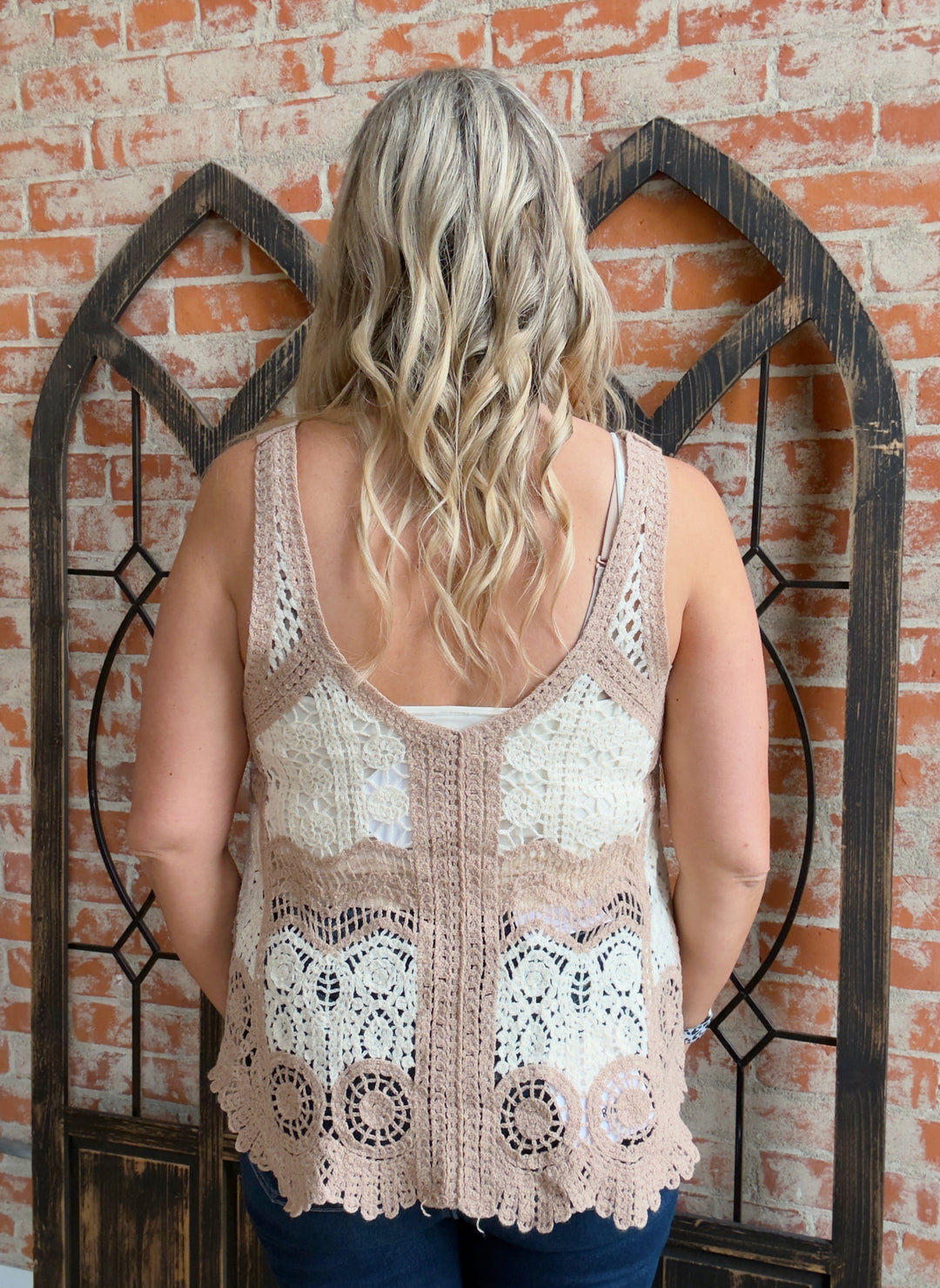 Say My Name Striped Crochet Tank